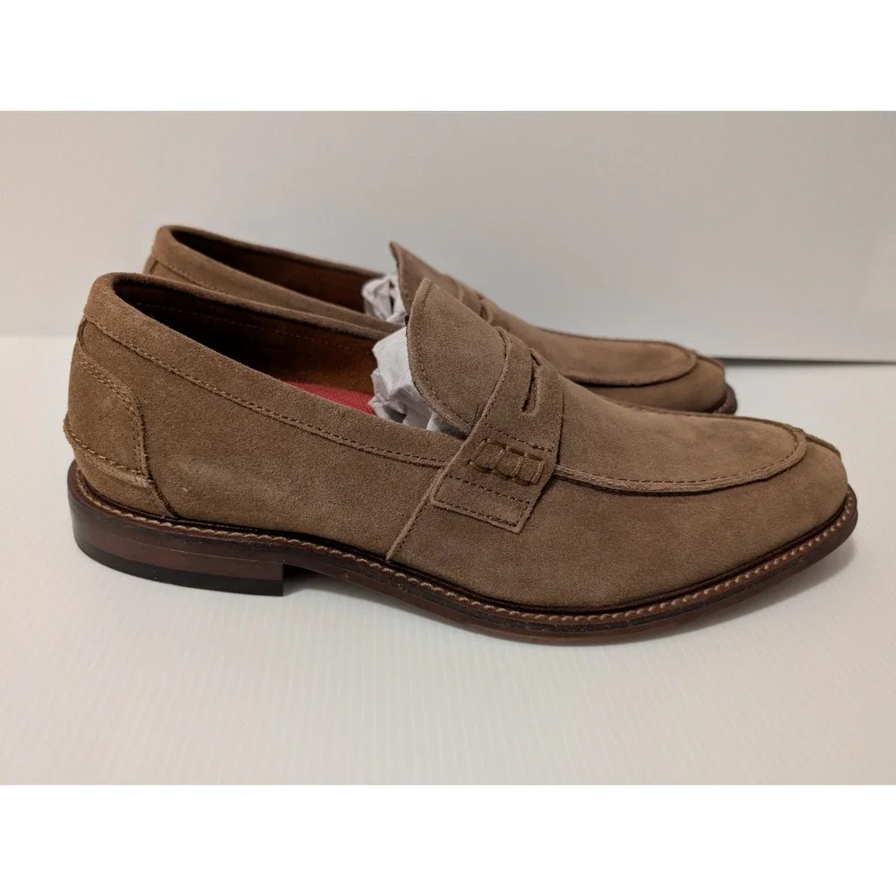 Stacy Adams Men Shoes 8.5 Marlowe Penny Slip-on Loafer Split Toe Suede Leather‎